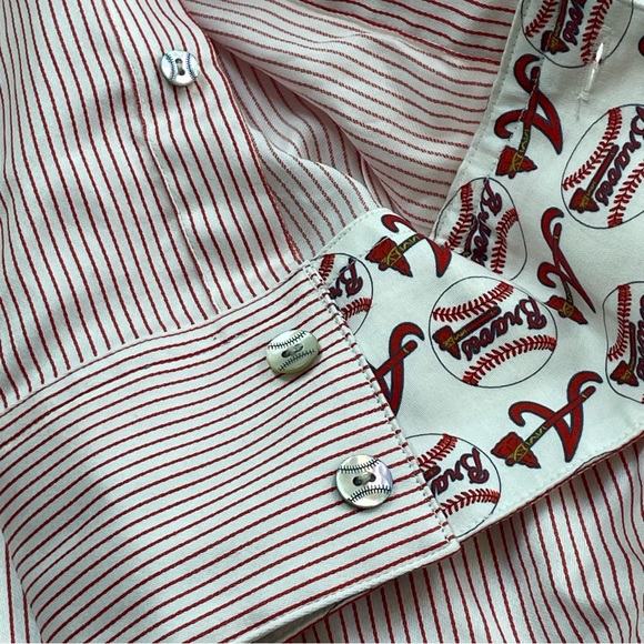 Robert Graham Atlanta Braves Button Down Shirt 2XL NWT NEW - Picture 5 of 8